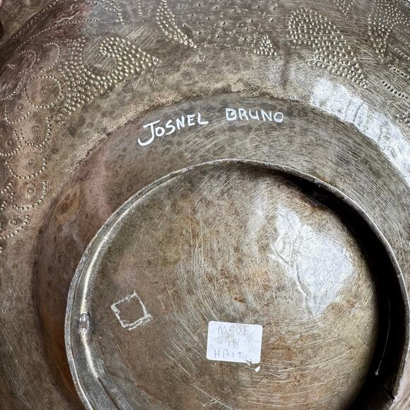 Haitian Hand-Forged Steel Large Platter - Signed - Picture 5 of 8